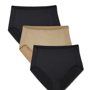 Black and Tan High-Waisted Briefs Set
